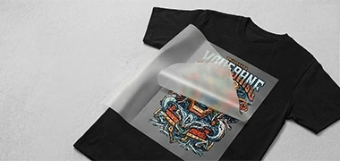 DTF transfer on a dark tee