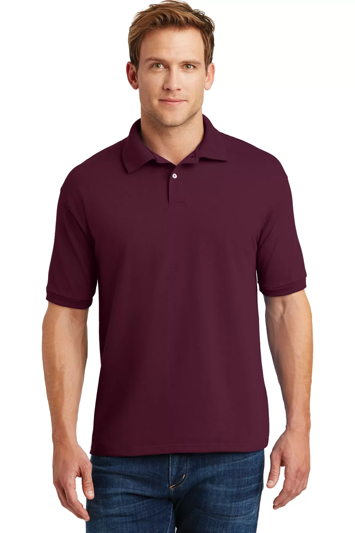 Hanes ® EcoSmart ® - 5.2-Ounce Jersey Knit Sport Shirt. 054X - Image 3
