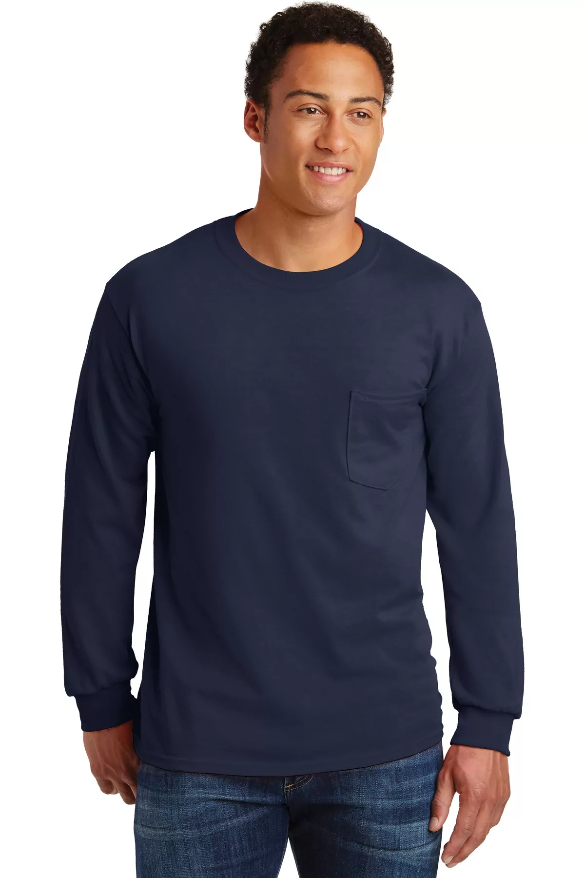 Gildan ® - Ultra Cotton ® 100% Cotton Long Sleeve T-Shirt with Pocket. 2410 - Image 3