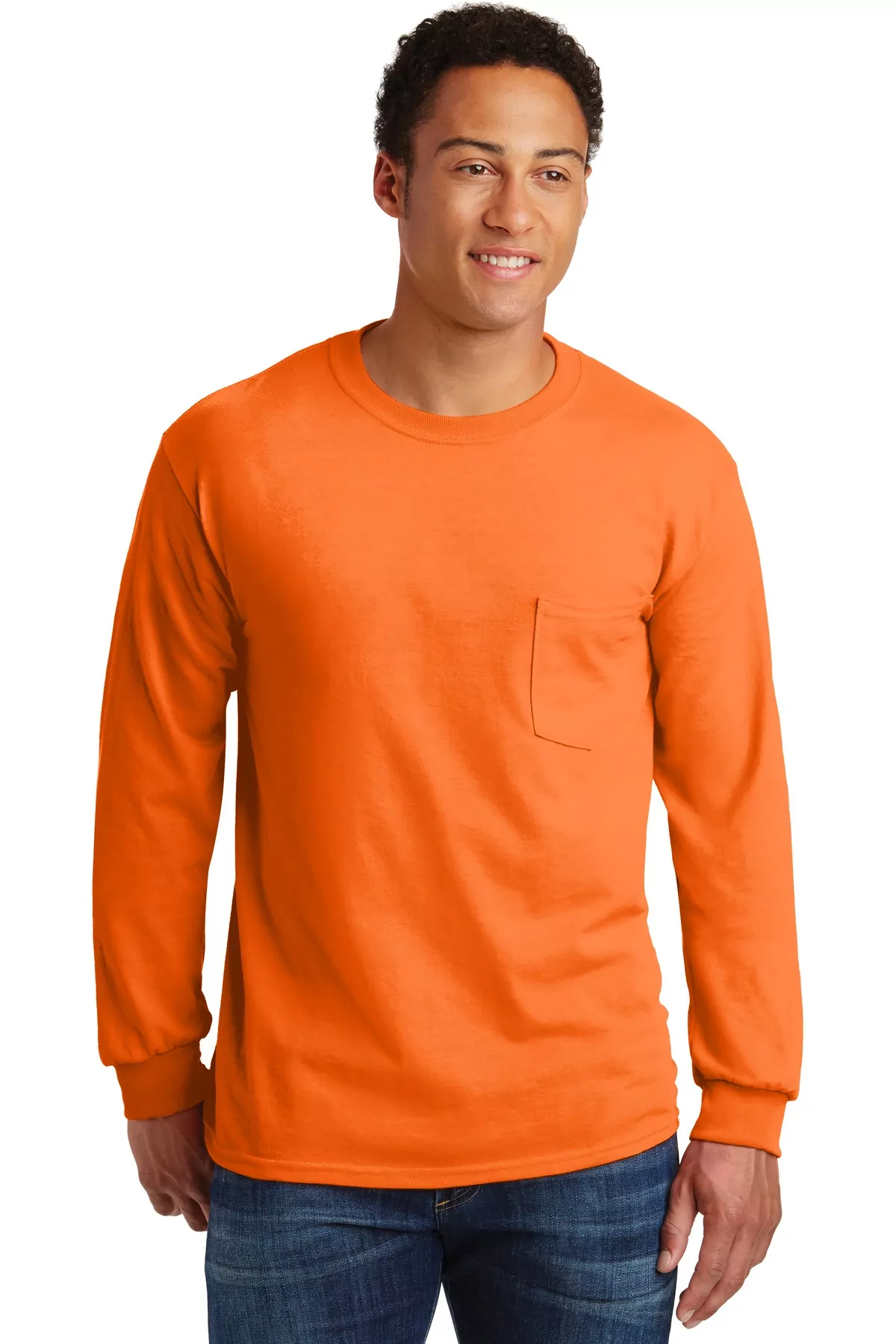 Gildan ® - Ultra Cotton ® 100% Cotton Long Sleeve T-Shirt with Pocket. 2410 - Image 2