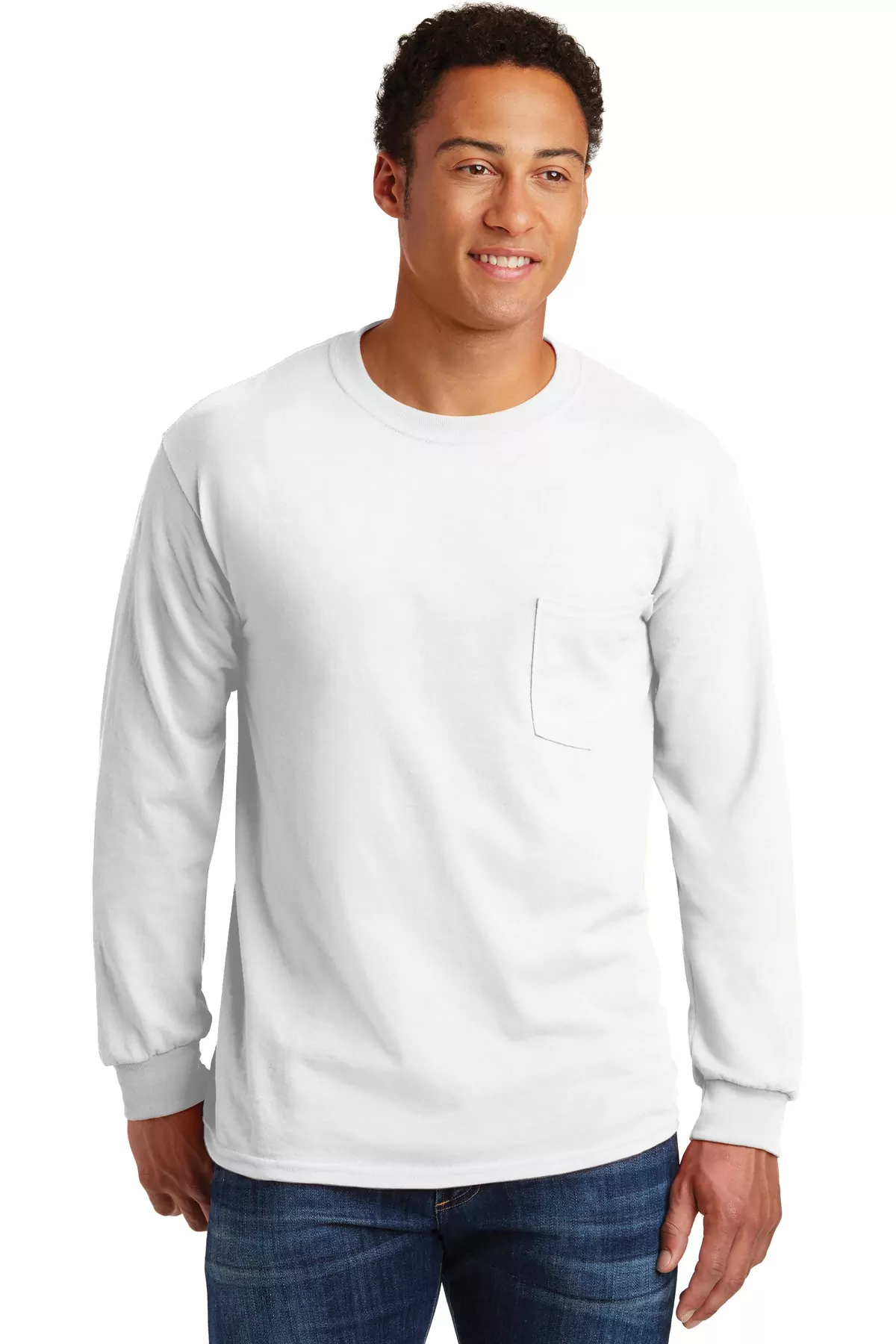 Gildan ® - Ultra Cotton ® 100% Cotton Long Sleeve T-Shirt with Pocket. 2410 - Image 4