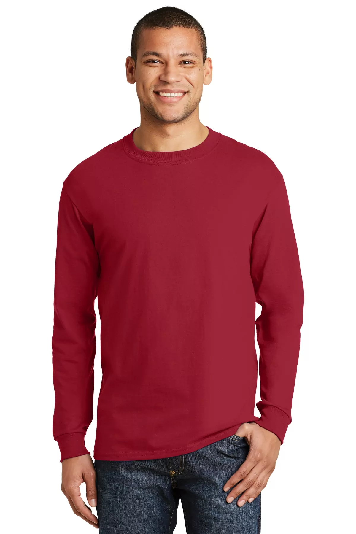 Hanes ® Beefy-T ® - 100% Cotton Long Sleeve T-Shirt. 5186 - Image 2