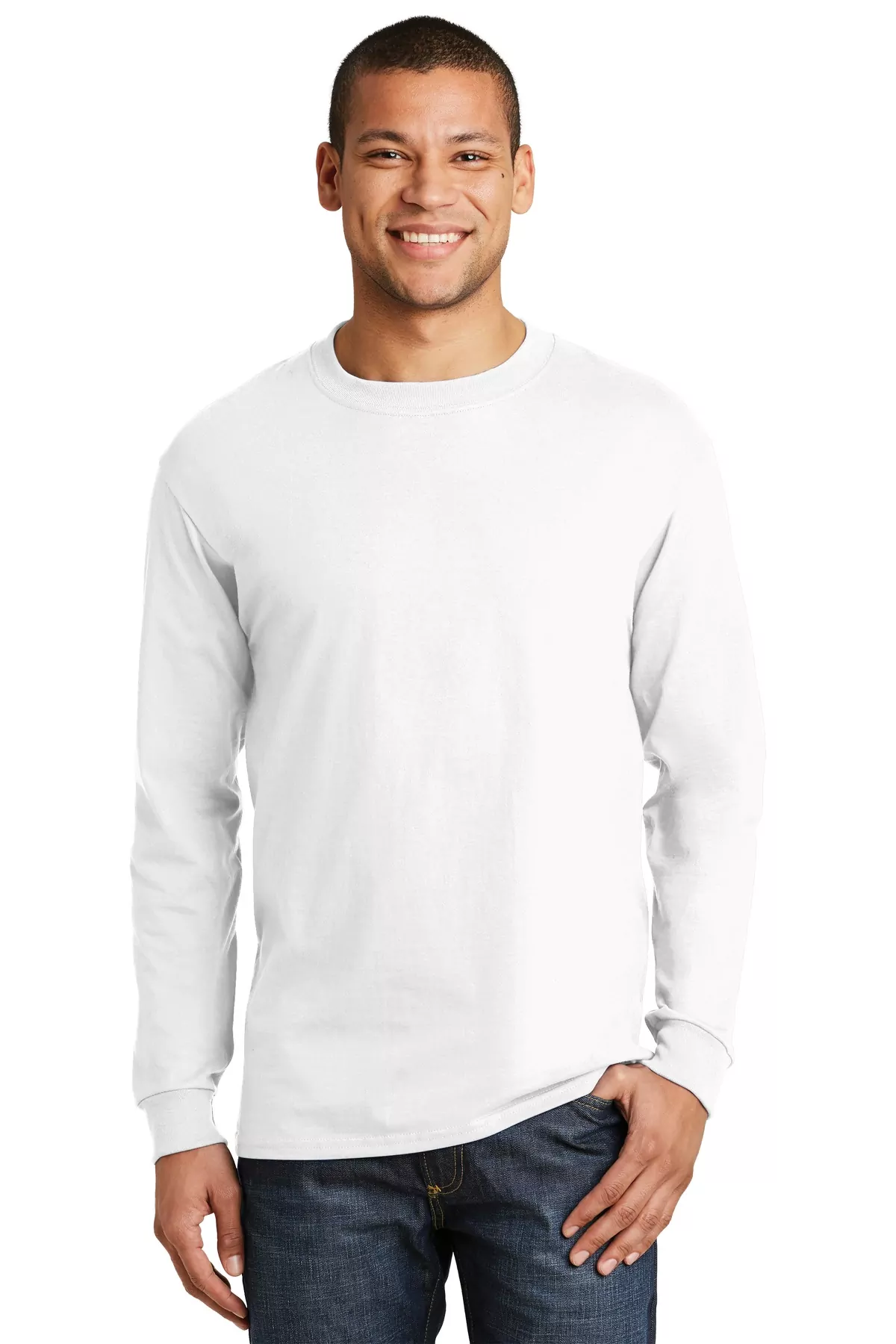 Hanes ® Beefy-T ® - 100% Cotton Long Sleeve T-Shirt. 5186 - Image 4