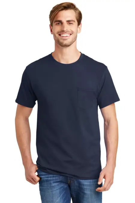 Hanes ®  - Authentic 100%  Cotton T-Shirt with Pocket.  5590
