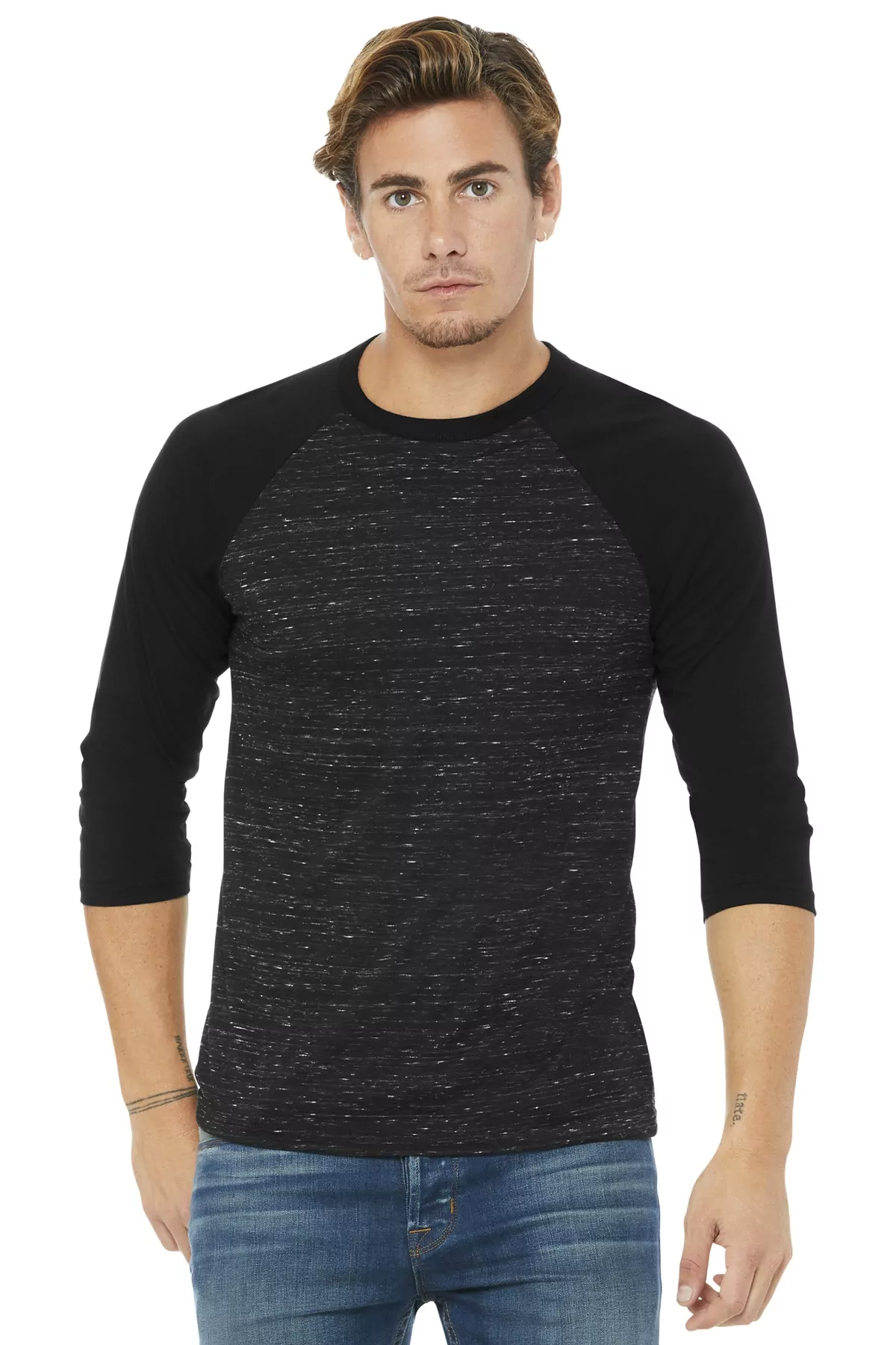 BELLA+CANVAS Unisex 3/4-Sleeve Baseball Tee. BC3200