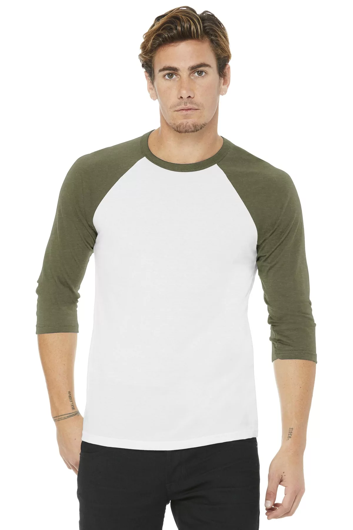 BELLA+CANVAS Unisex 3/4-Sleeve Baseball Tee. BC3200 - Image 3