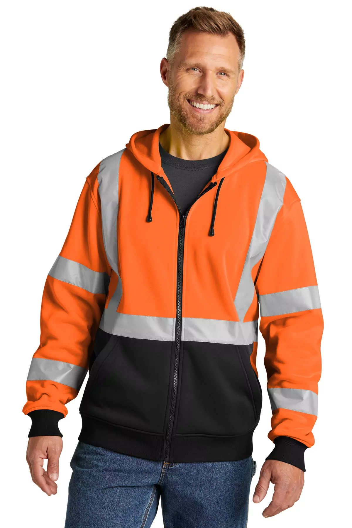 CornerStone ® A107 Class 3 Heavy-Duty Fleece Full-Zip Hoodie CSF300 - Image 2