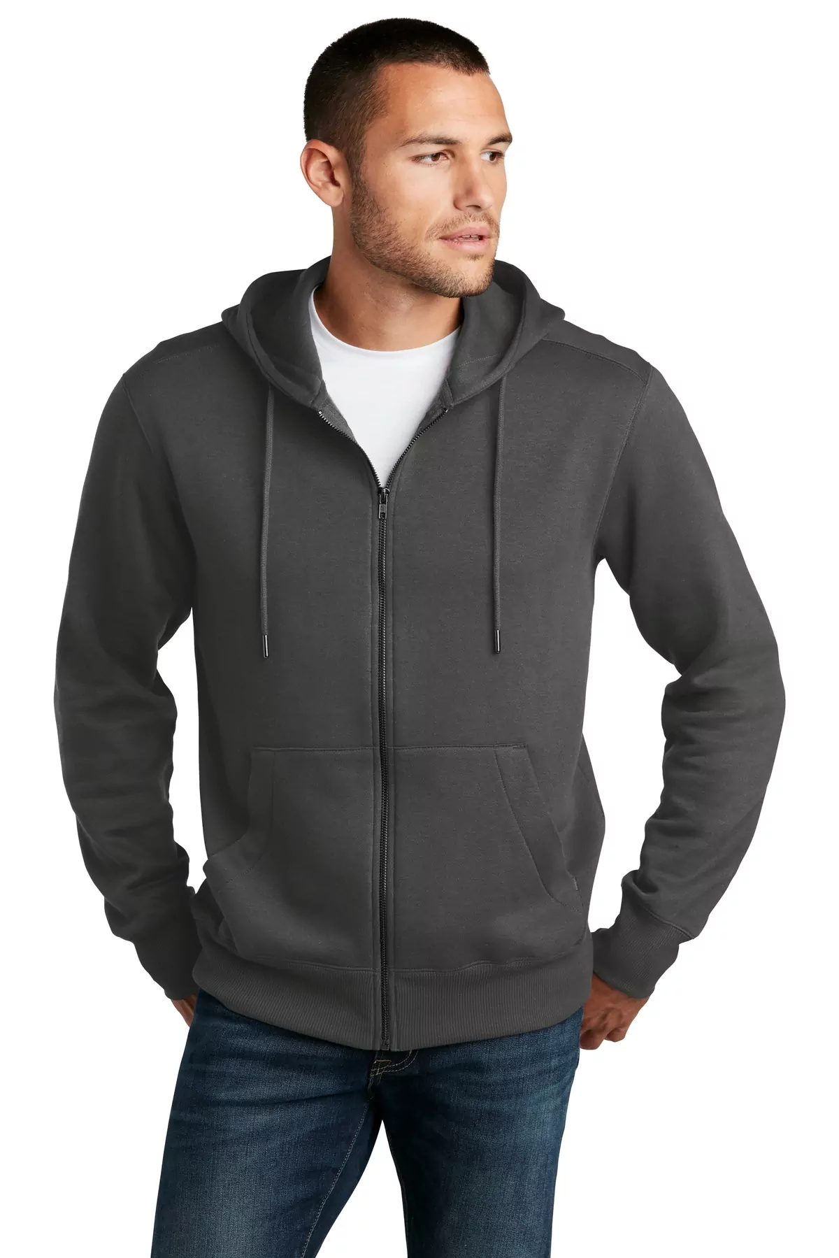 District ® Perfect Weight ® Fleece Full-Zip Hoodie DT1103 - Image 4