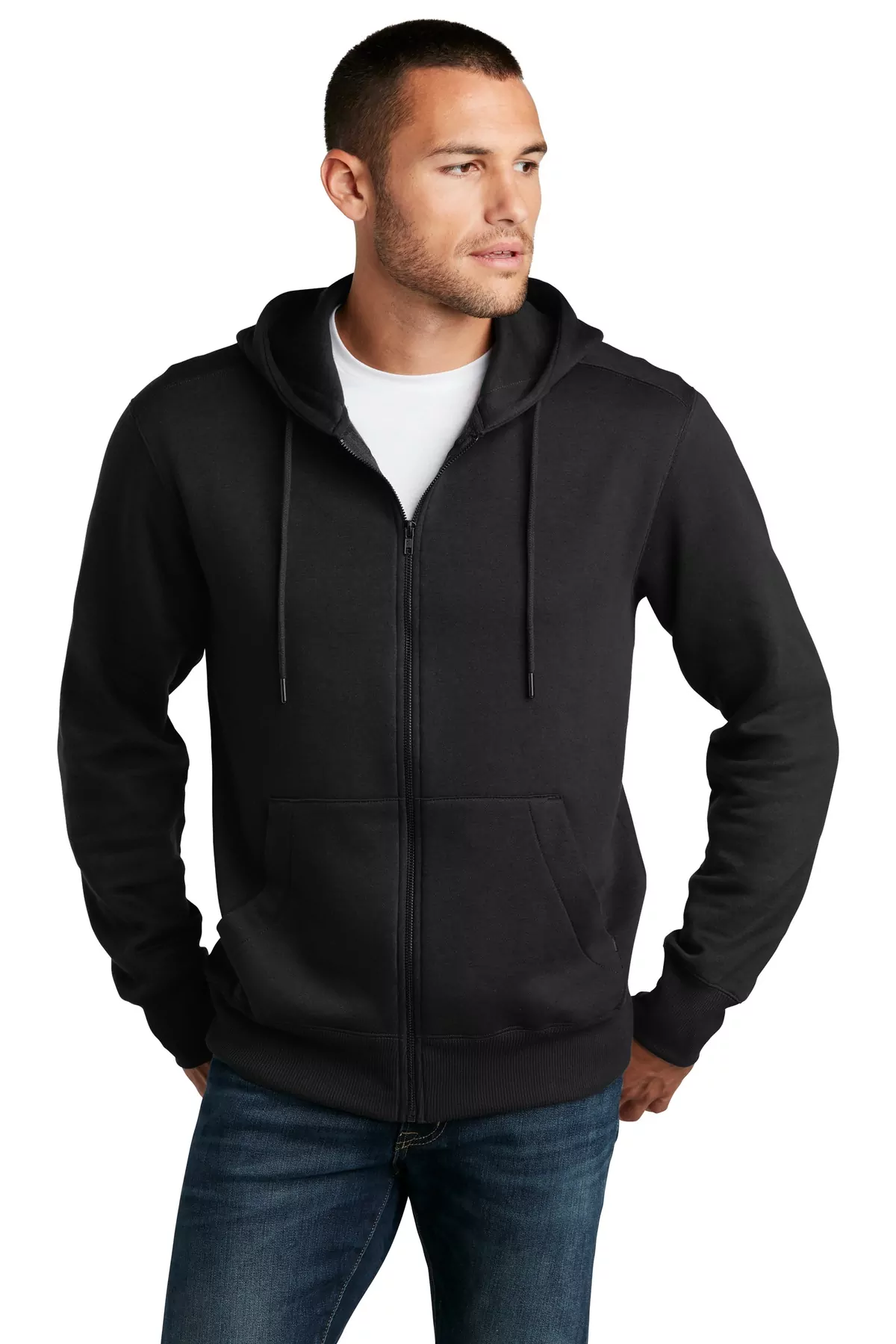 District ® Perfect Weight ® Fleece Full-Zip Hoodie DT1103 - Image 2
