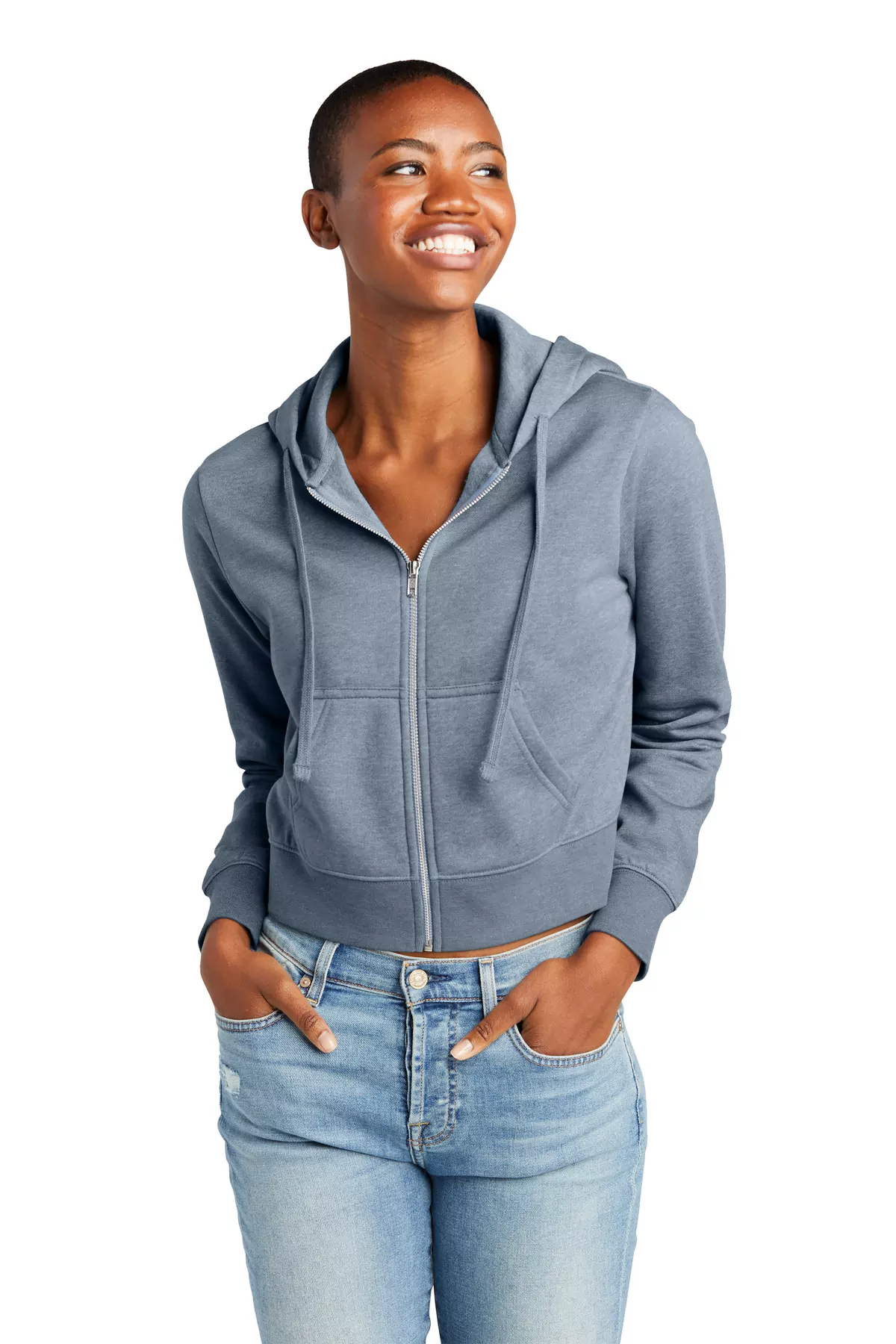 District ® Women's V.I.T. Fleece Full-Zip Hoodie DT6103 - Image 3