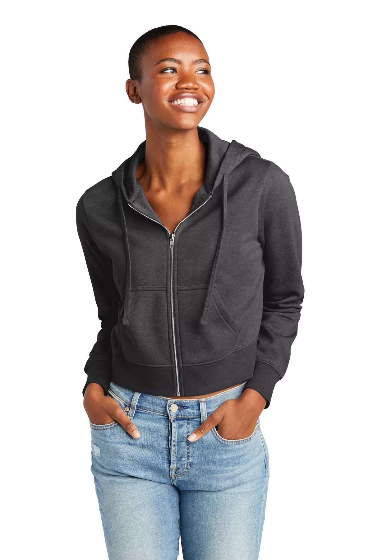 District ® Women's V.I.T. Fleece Full-Zip Hoodie DT6103 - Image 5
