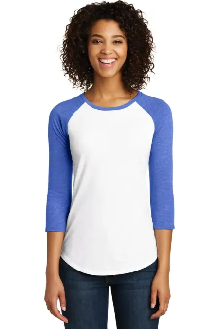 District ®  Women's Fitted Very Important Tee ®  3/4-Sleeve Raglan. DT6211