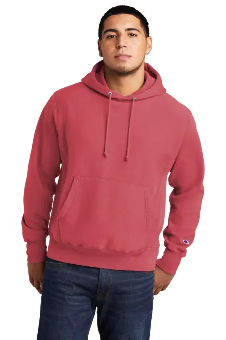 Champion  ®  Reverse Weave  ®  Garment-Dyed Hooded Sweatshirt. GDS101