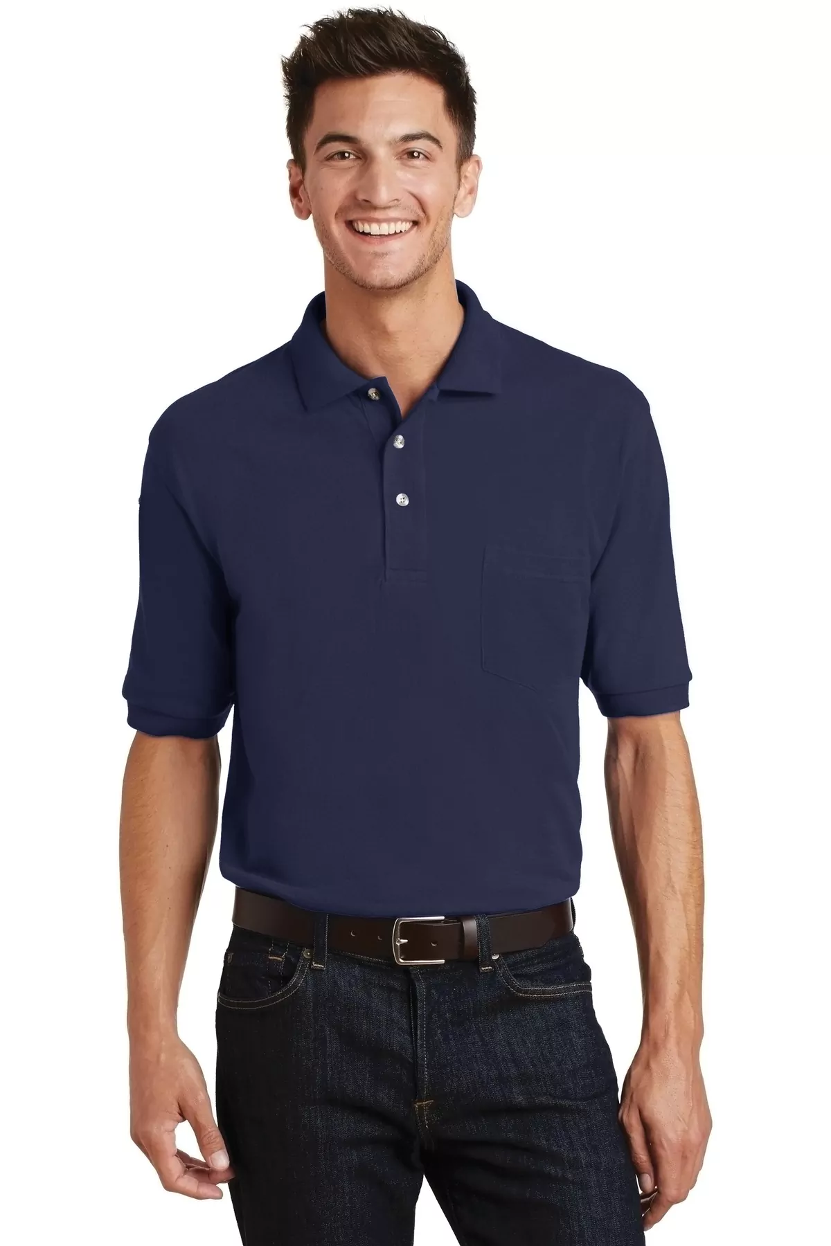 Port Authority ® Heavyweight Cotton Pique Polo with Pocket. K420P - Image 3