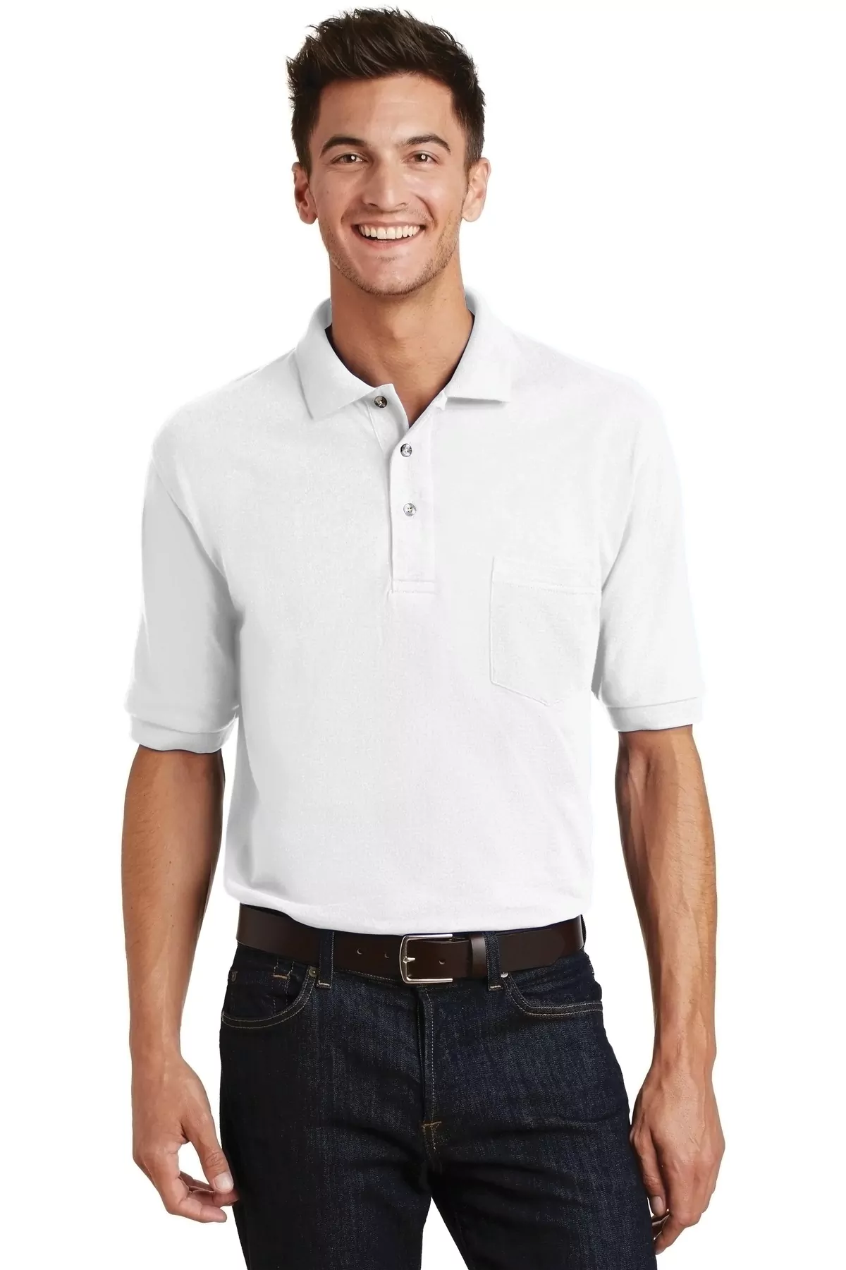 Port Authority ® Heavyweight Cotton Pique Polo with Pocket. K420P - Image 2
