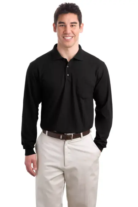 Port Authority ®  Long Sleeve Silk Touch Polo with Pocket.  K500LSP