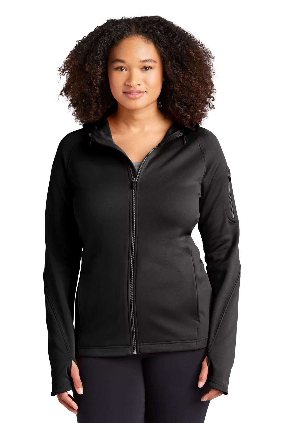 Sport-Tek ® Ladies Tech Fleece Full-Zip Hooded Jacket. L248 - Image 3