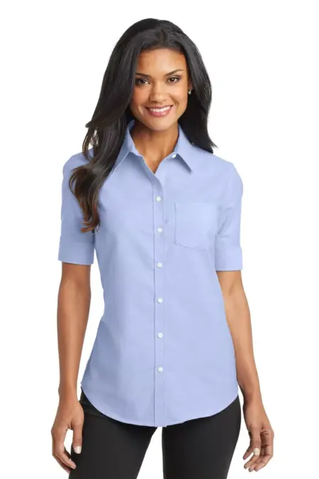 Port Authority ®  Ladies Short Sleeve SuperPro   Oxford Shirt. L659