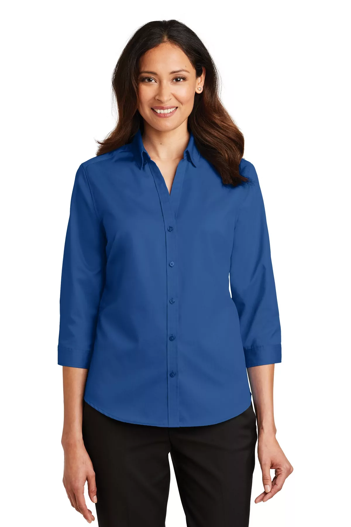 Port Authority ® Ladies 3/4-Sleeve SuperPro Twill Shirt. L665 - Image 3