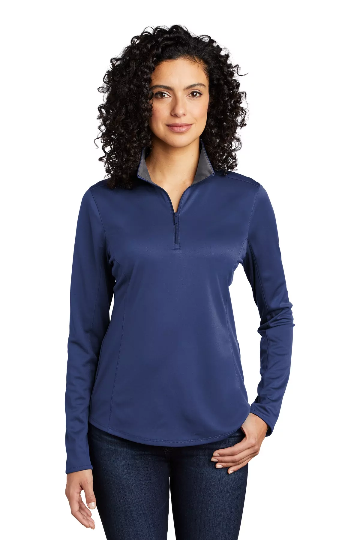Port Authority ® Ladies Silk Touch Performance 1/4-Zip LK584 - Image 2