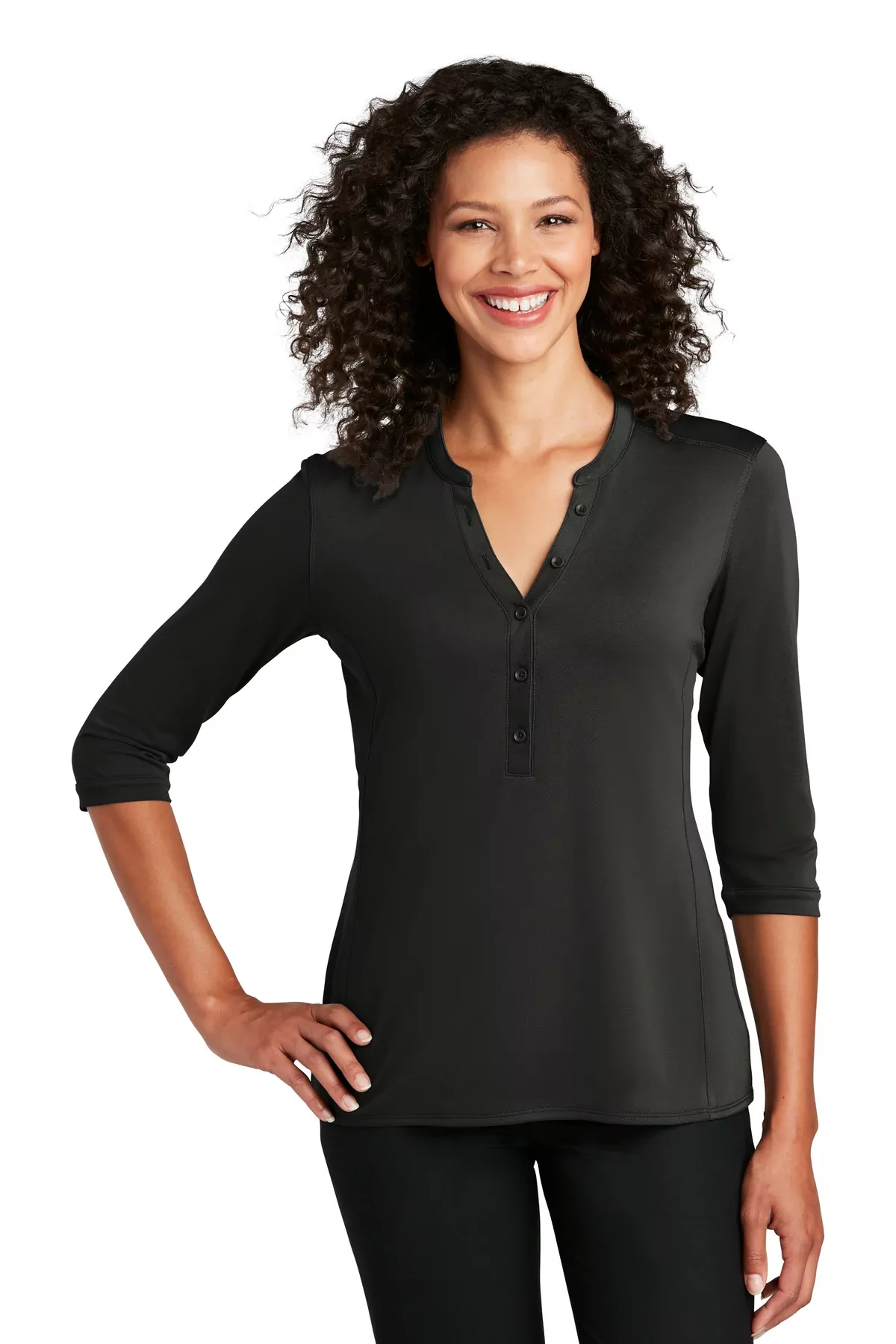 Port Authority ® Ladies UV Choice Pique Henley LK750 - Image 2