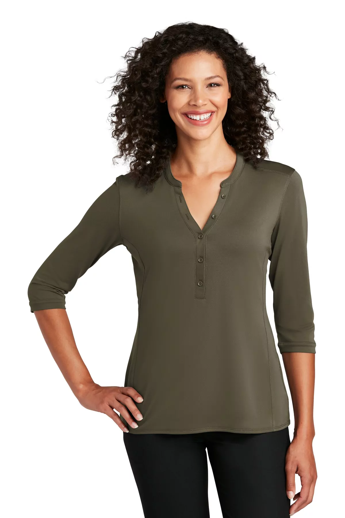 Port Authority ® Ladies UV Choice Pique Henley LK750 - Image 3