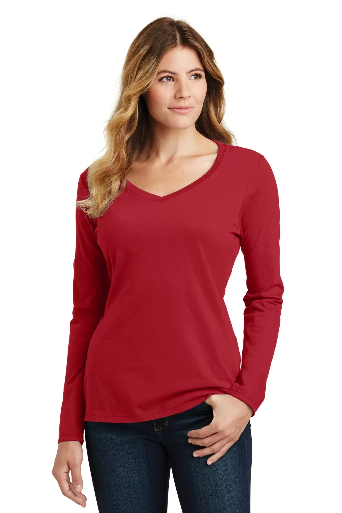 Port & Company ® Ladies Long Sleeve Fan Favorite V-Neck Tee. LPC450VLS - Image 7