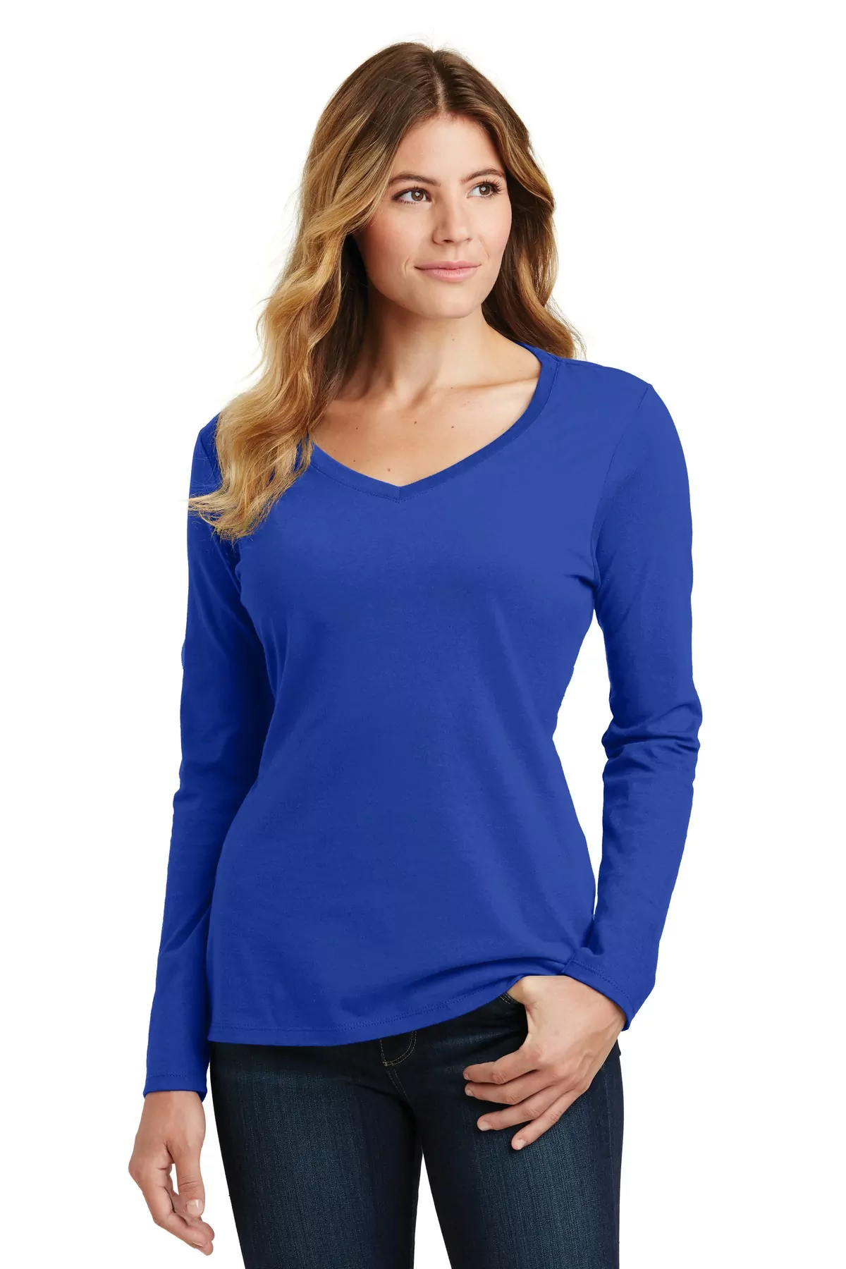 Port & Company ® Ladies Long Sleeve Fan Favorite V-Neck Tee. LPC450VLS - Image 5
