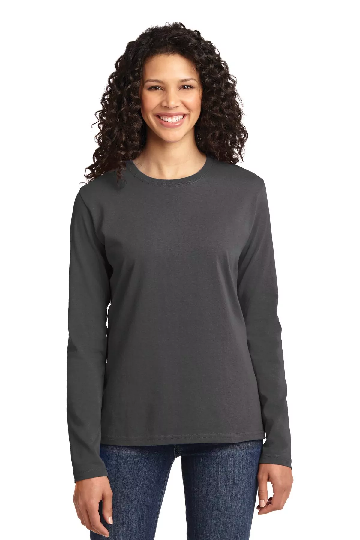Port & Company ® Ladies Long Sleeve Core Cotton Tee. LPC54LS - Image 2