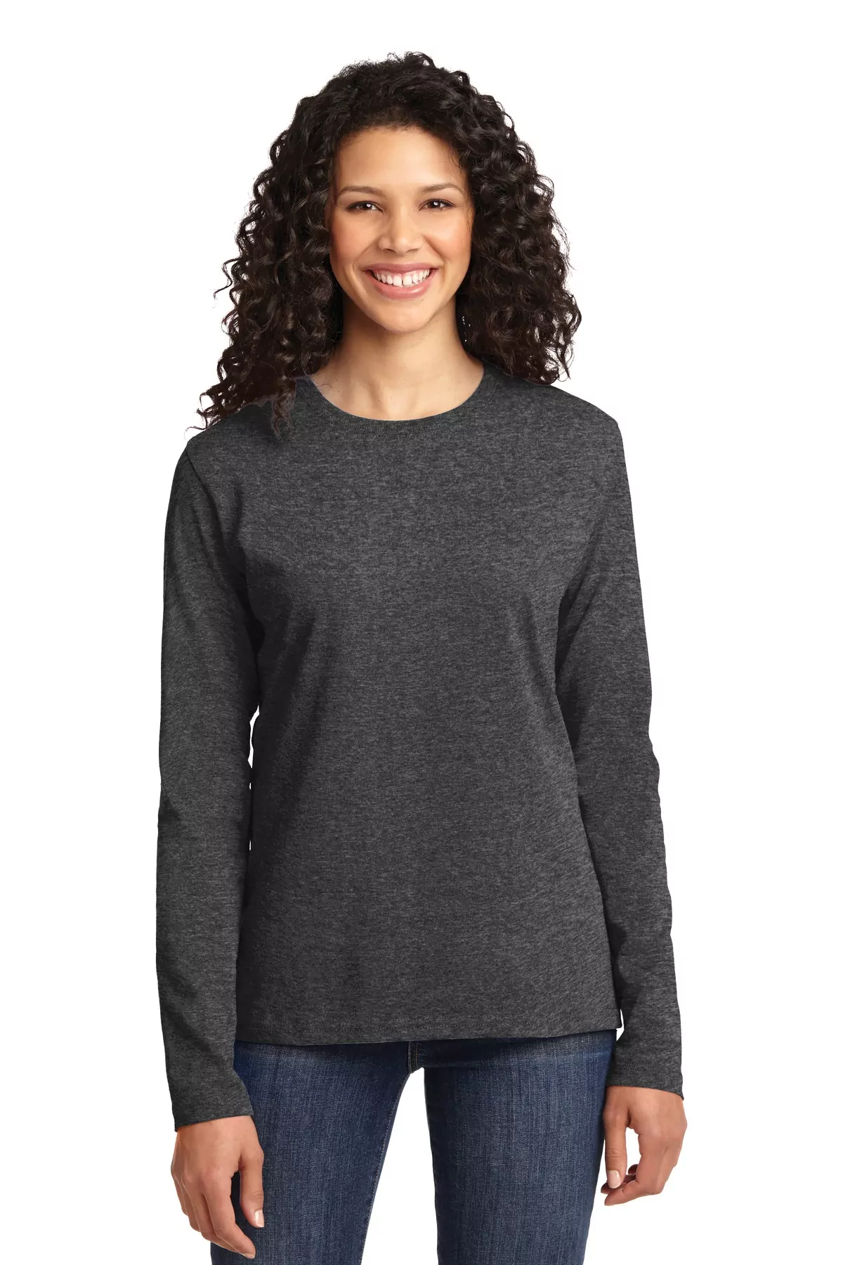 Port & Company ® Ladies Long Sleeve Core Cotton Tee. LPC54LS - Image 3