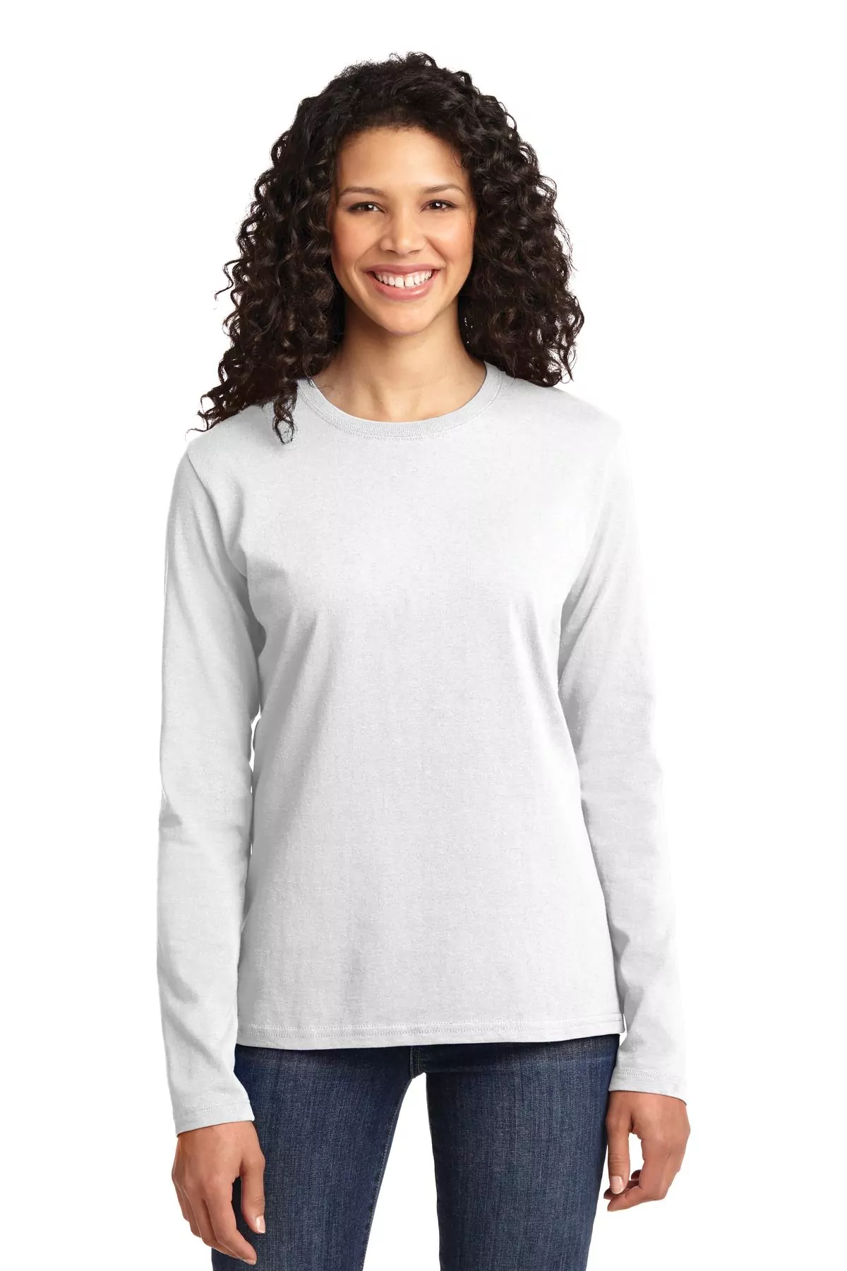 Port & Company ® Ladies Long Sleeve Core Cotton Tee. LPC54LS - Image 4