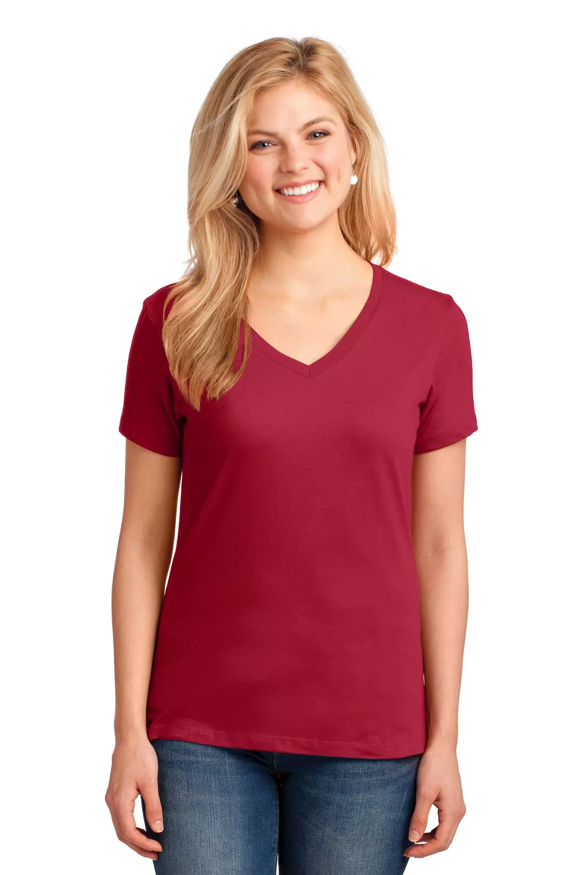 Port & Company ® Ladies Core Cotton V-Neck Tee. LPC54V - Image 4