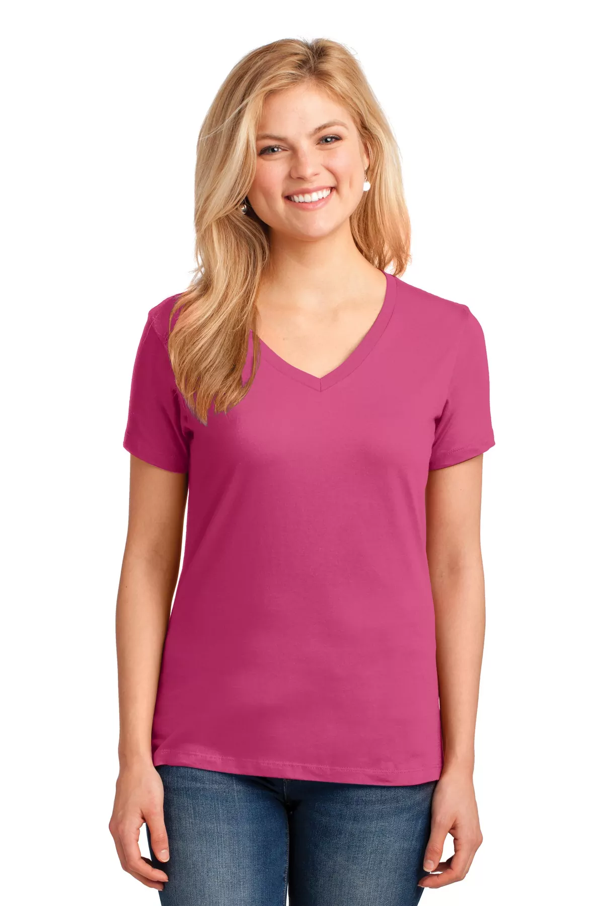 Port & Company ® Ladies Core Cotton V-Neck Tee. LPC54V - Image 6