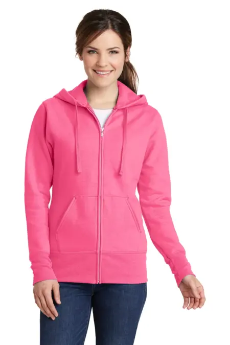 Port & Company ®  Ladies Core Fleece Full-Zip Hooded Sweatshirt. LPC78ZH