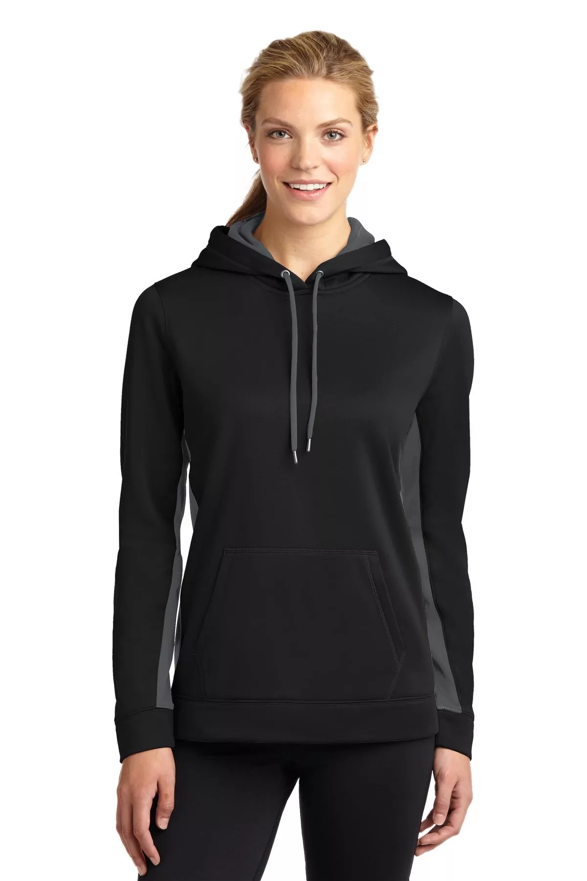 Sport-Tek ® Ladies Sport-Wick ® Fleece Colorblock Hooded Pullover. LST235 - Image 5