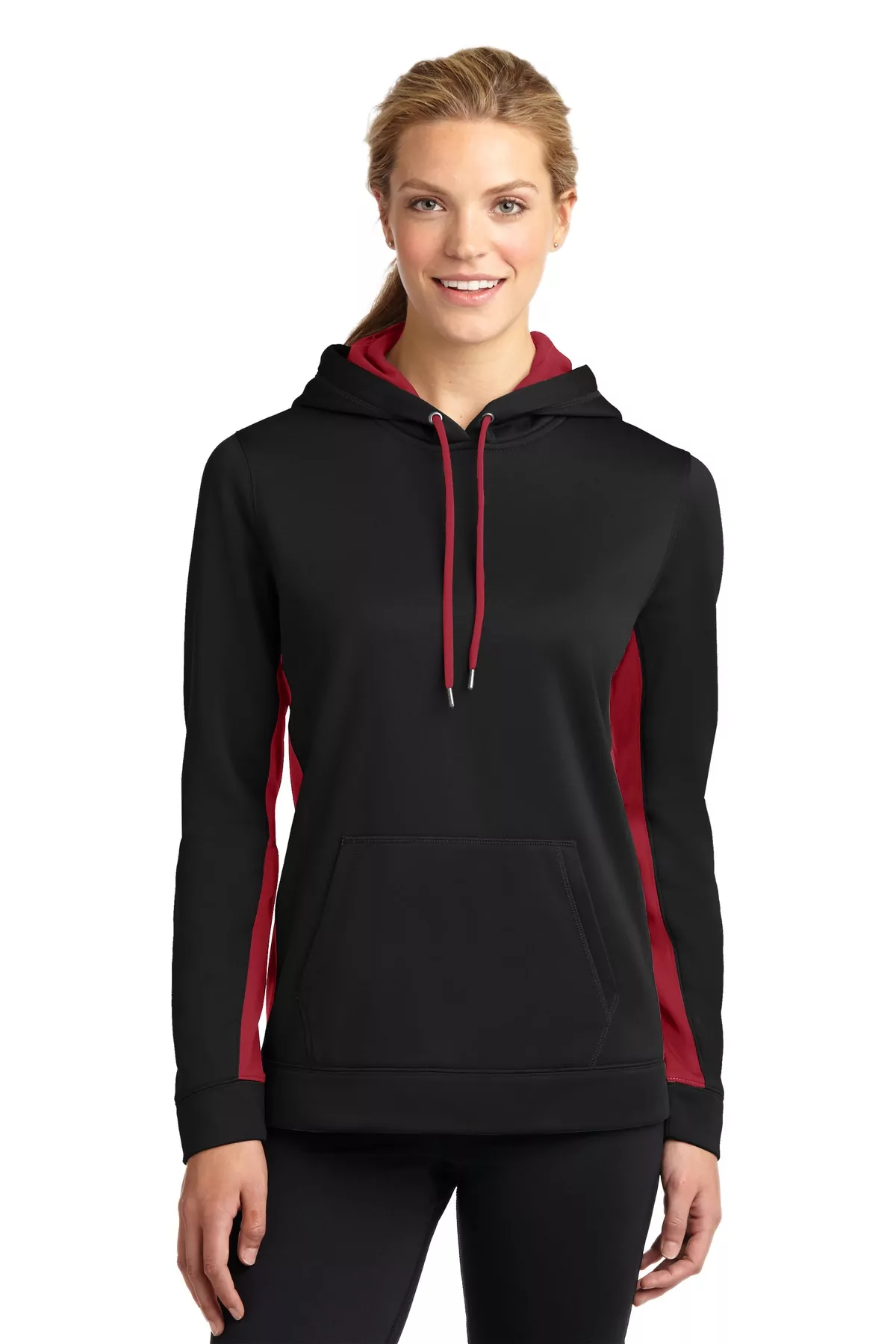 Sport-Tek ® Ladies Sport-Wick ® Fleece Colorblock Hooded Pullover. LST235