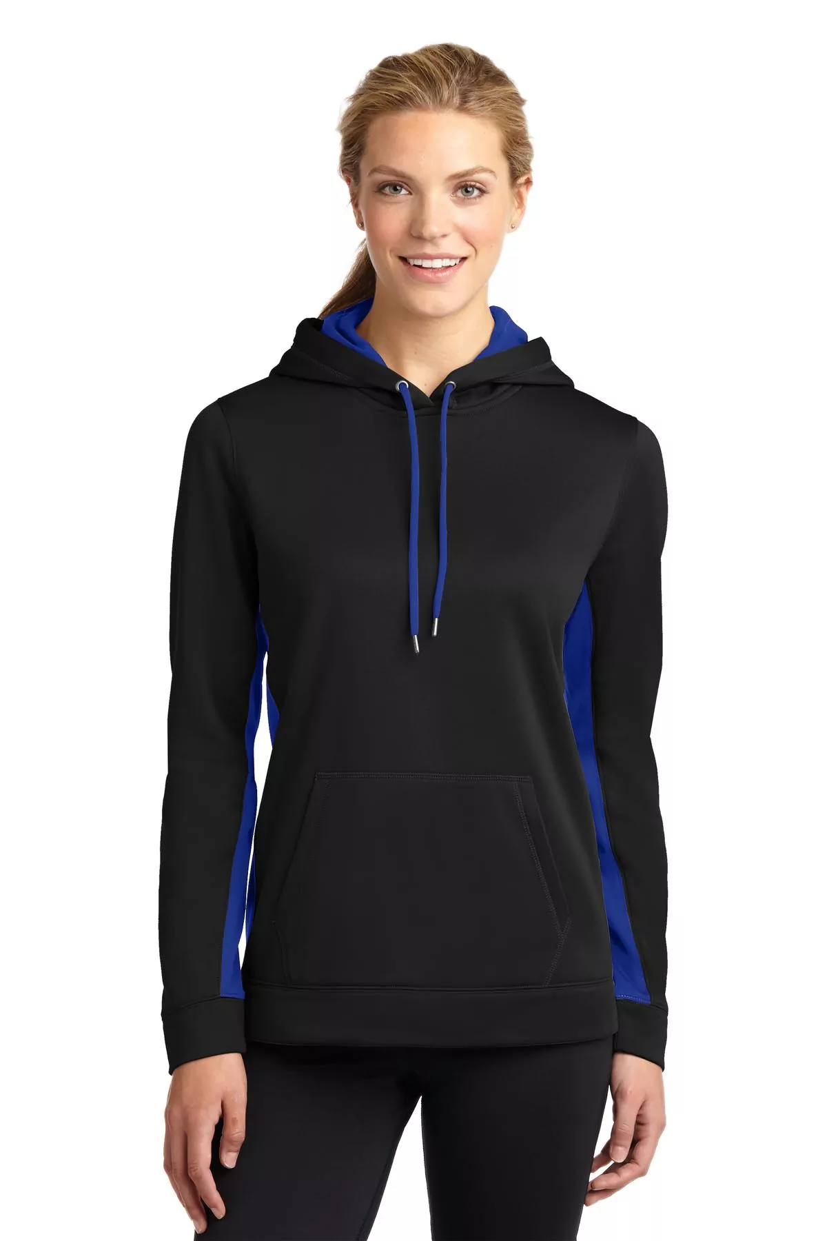 Sport-Tek ® Ladies Sport-Wick ® Fleece Colorblock Hooded Pullover. LST235 - Image 3