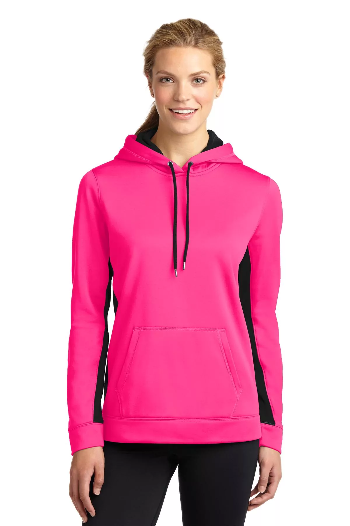 Sport-Tek ® Ladies Sport-Wick ® Fleece Colorblock Hooded Pullover. LST235 - Image 4
