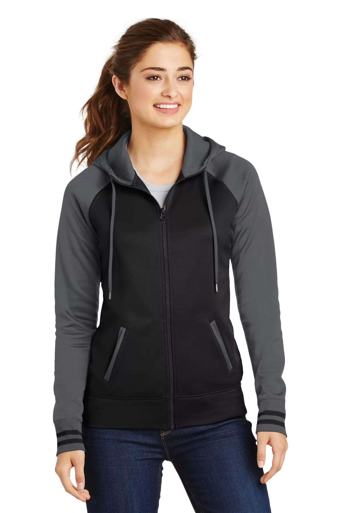 Sport-Tek ® Ladies Sport-Wick ® Varsity Fleece Full-Zip Hooded Jacket. LST236 - Image 2