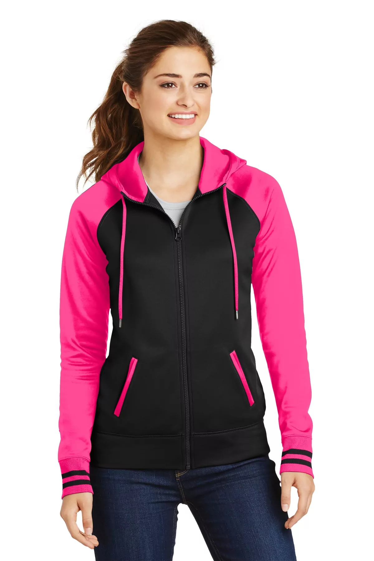 Sport-Tek ® Ladies Sport-Wick ® Varsity Fleece Full-Zip Hooded Jacket. LST236 - Image 4