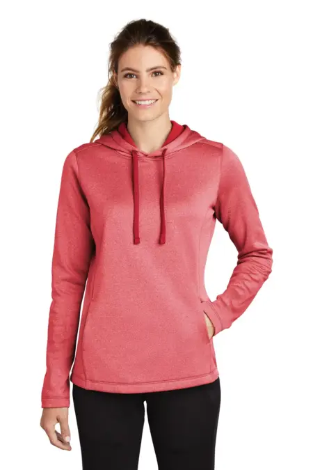 Sport-Tek  ®  Ladies PosiCharge  ®  Sport-Wick  ®  Heather Fleece Hooded Pullover. LST264