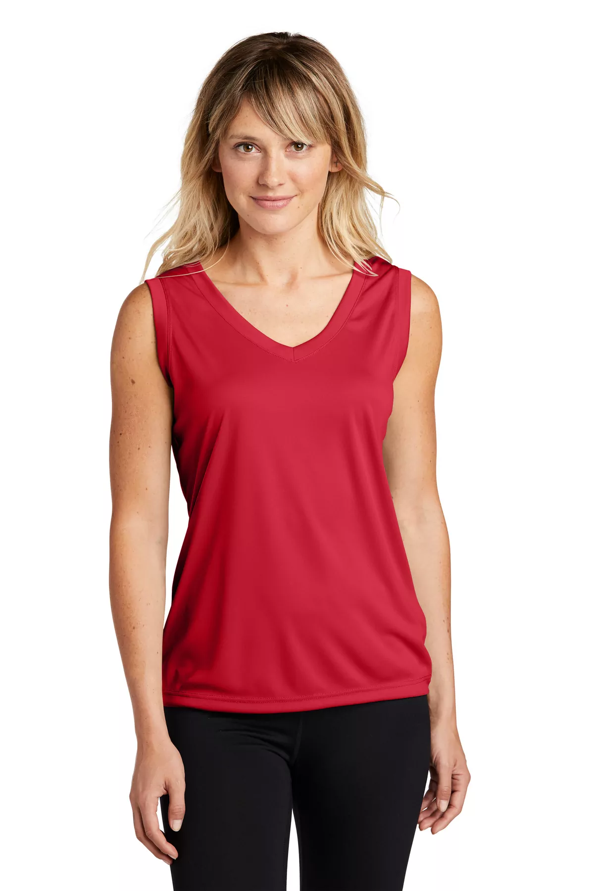 Sport-Tek ® Ladies Sleeveless PosiCharge ® Competitor V-Neck Tee. LST352