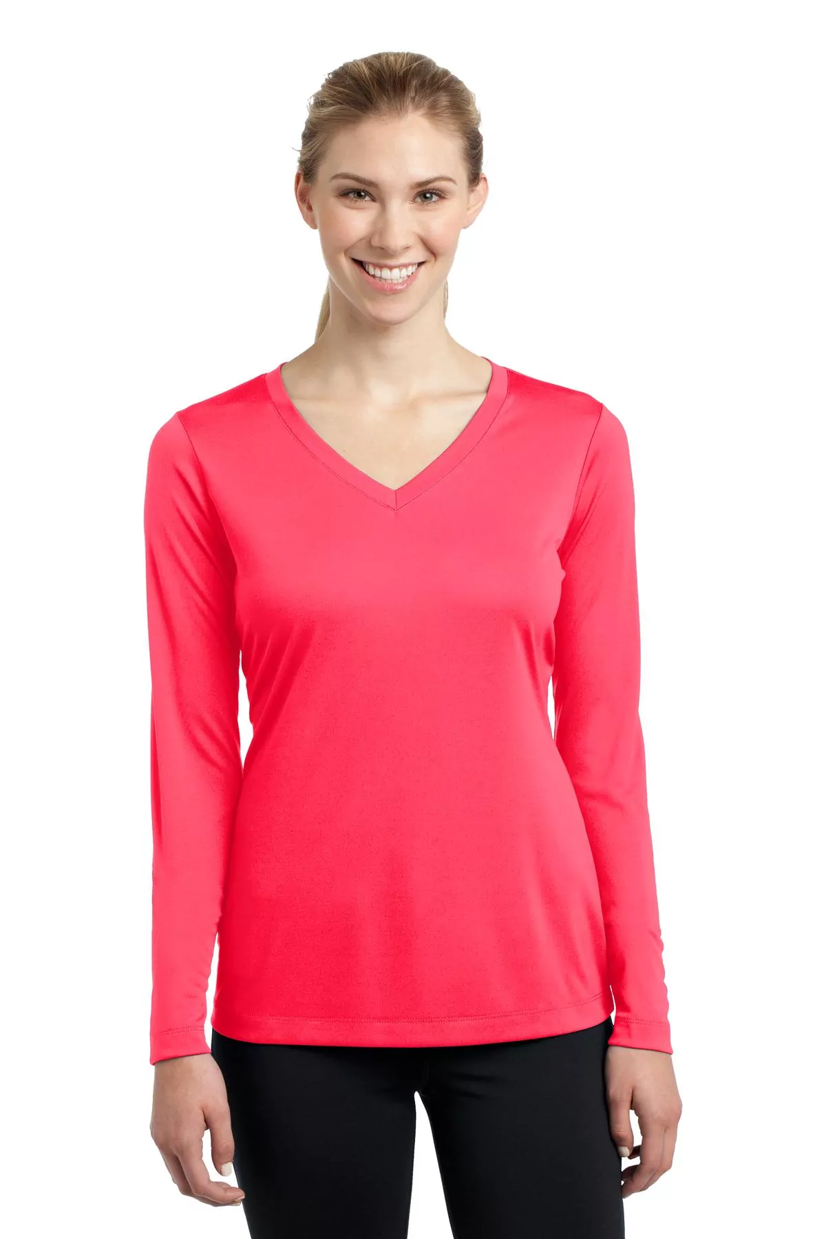 Sport-Tek ® Ladies Long Sleeve PosiCharge ® Competitor V-Neck Tee. LST353LS - Image 3