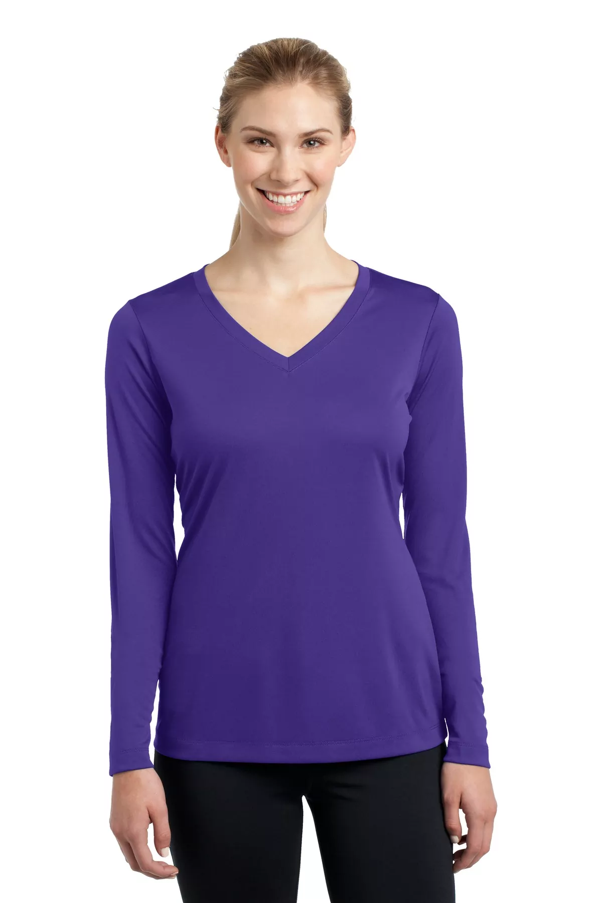 Sport-Tek ® Ladies Long Sleeve PosiCharge ® Competitor V-Neck Tee. LST353LS - Image 4
