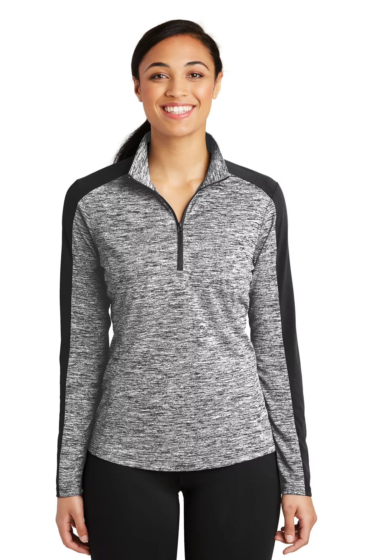 Sport-Tek ® Ladies PosiCharge ® Electric Heather Colorblock 1/4-Zip Pullover. LST397 - Image 3