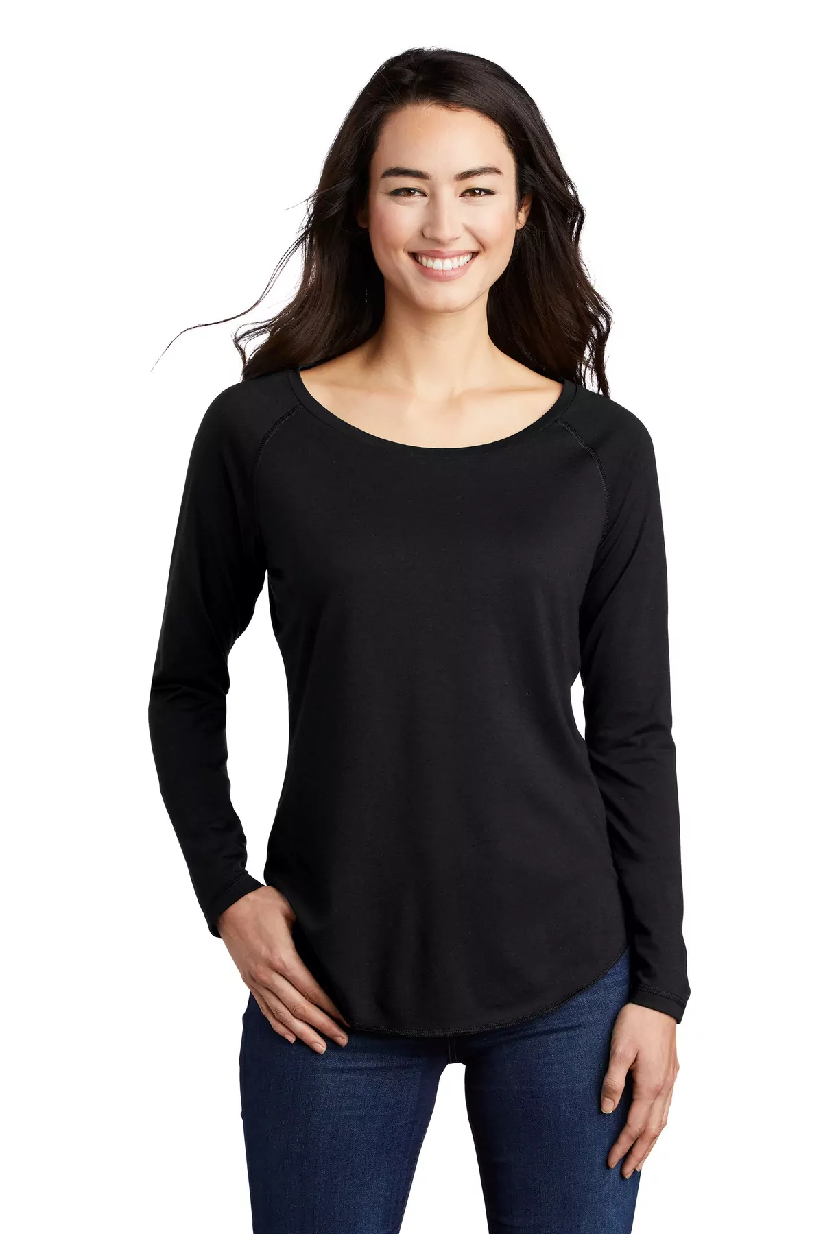 Sport-Tek ® Ladies PosiCharge ® Long Sleeve Tri-Blend Wicking Scoop Neck Raglan Tee LST400LS - Image 4