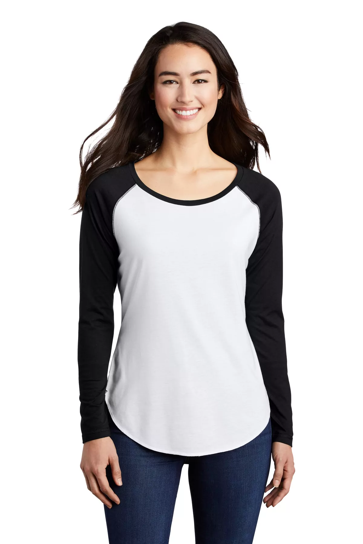 Sport-Tek ® Ladies PosiCharge ® Long Sleeve Tri-Blend Wicking Scoop Neck Raglan Tee LST400LS - Image 2