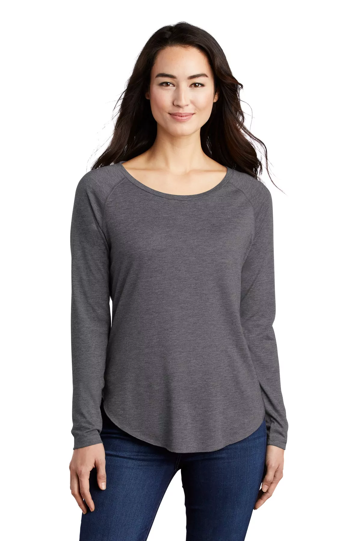 Sport-Tek ® Ladies PosiCharge ® Long Sleeve Tri-Blend Wicking Scoop Neck Raglan Tee LST400LS - Image 3