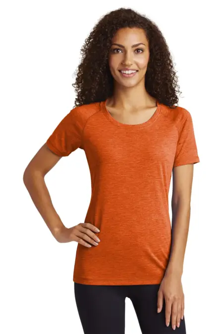 Sport-Tek  ®  Ladies PosiCharge  ®  Tri-Blend Wicking Scoop Neck Raglan Tee. LST400