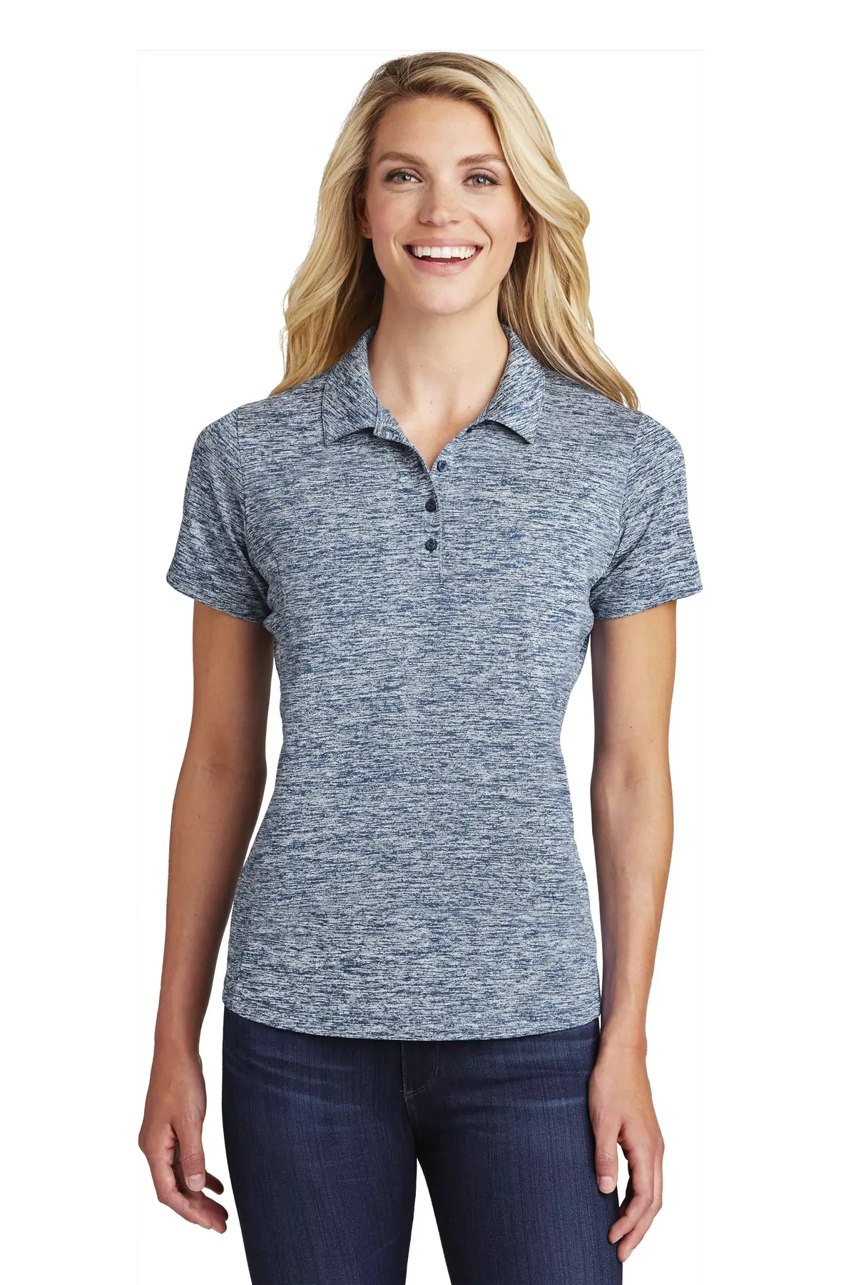 Sport-Tek ® Ladies PosiCharge ® Electric Heather Polo. LST590 - Image 3